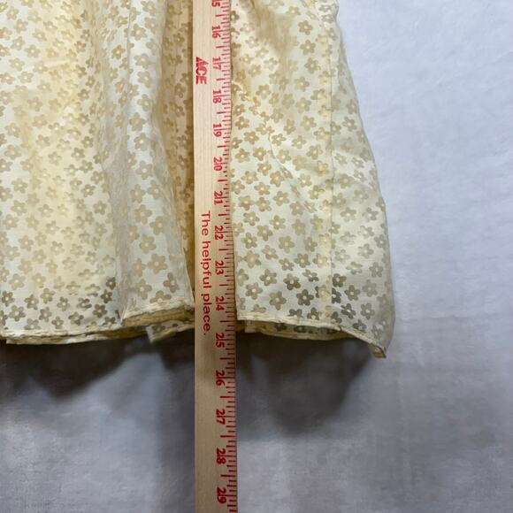 Urban Outfitters Large Riley Babydoll Mini Dress Sheer Ivory Floral Summer Girly - Picture 12 of 14